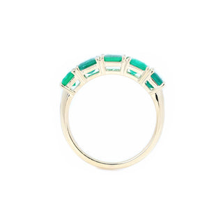 5 Stones Emerald Cut Emerald Anniversary Band