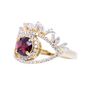 Evil Eye Garnet & Diamond Ring