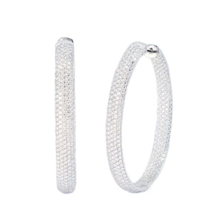 36mm Inside Out Micro Pave Diamond Hoops