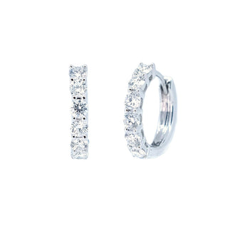 13mm Shared Prong Diamond Huggies