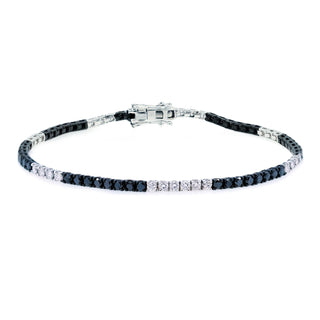 Black and White Diamond Tennis Bracelet