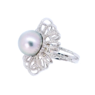 Galaxy South Sea Pearl & Diamond Cocktail Ring