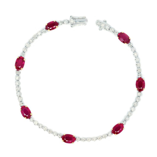 7 Stones Ruby & Diamond Tennis Bracelet
