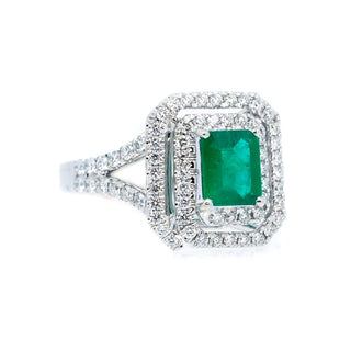 Eternal Emerald & Diamond Halo Ring