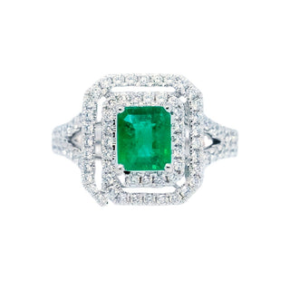 Eternal Emerald & Diamond Halo Ring