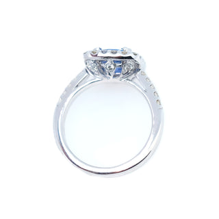 Cushion Cornflower Blue Sapphire & Diamond Halo Ring