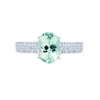Mint Green Tourmaline & Diamond Ring