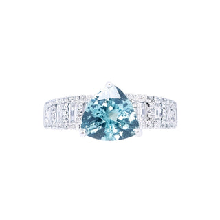 Pastel Seafoam Tourmaline & Diamond Ring