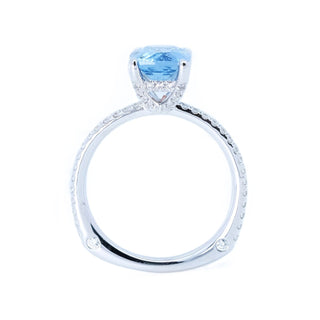 Cushion Santa Maria Aquamarine & Diamond Ring