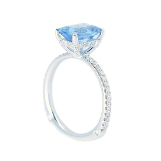 Cushion Santa Maria Aquamarine & Diamond Ring