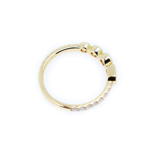 Bubble Bezel Emerald Cut & Round Diamond Band