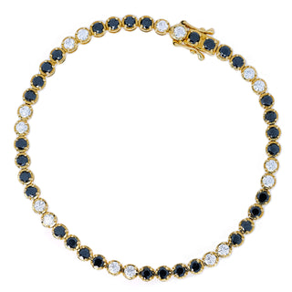 3.5mm Black & White Diamond Tennis Bracelet