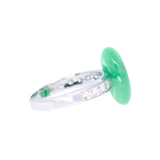 Jade Donut & Diamond Ring
