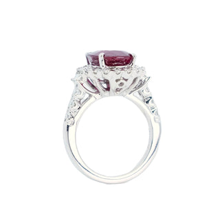 5ct Rubellite Tourmaline & Diamond Ring