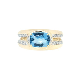 East West Santa Maria Aquamarine Ring