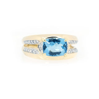 East West Santa Maria Aquamarine Ring - Johnny Jewelry