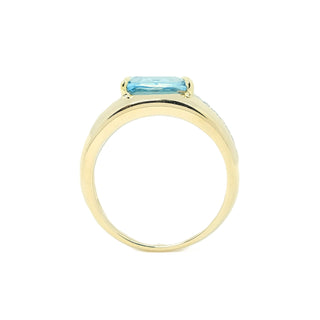 East West Santa Maria Aquamarine Ring - Johnny Jewelry
