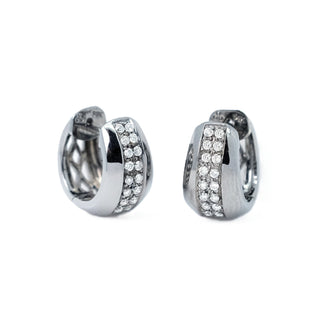 Black Rhodium Pave Diamond Huggies