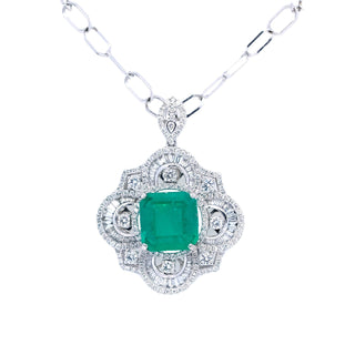 Edwardian Emerald & Diamond Tassel Pendant