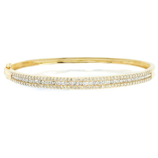 5mm Triple Row Diamond Bangle Bracelet