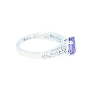 Lilac Purple Sapphire & Diamond Ring