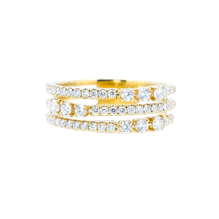7mm Triple Band Diamond Ring - Johnny Jewelry