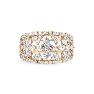 Victorian Style Diamond Clover Ring