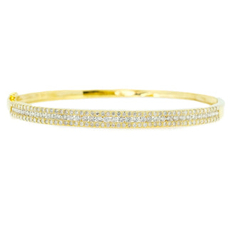 5mm Triple Row Diamond Bangle Bracelet - Johnny Jewelry