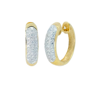 0.50ct Pave Diamond Huggie Hoop Earrings