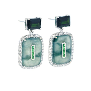 Jardin Jade, Green Tourmaline & Diamond Earrings