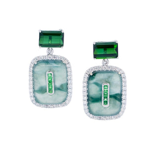 Jardin Jade, Green Tourmaline & Diamond Earrings
