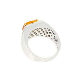 Men's East-West Citrine & Diamond Ring