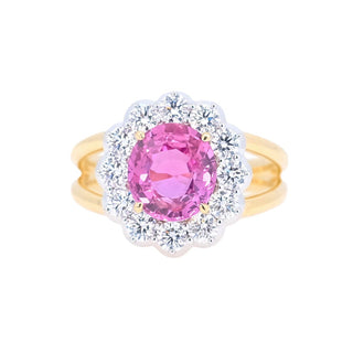 Eternal Bloom Pink Sapphire & Diamond Halo Ring
