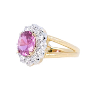Eternal Bloom Pink Sapphire & Diamond Halo Ring