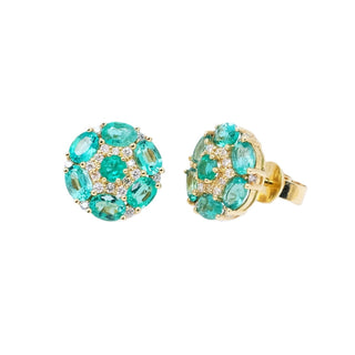Blossom Emerald & Diamond Cluster Earrings