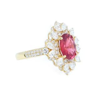 Ballerina Flame Spinel & Diamond Cocktail Ring