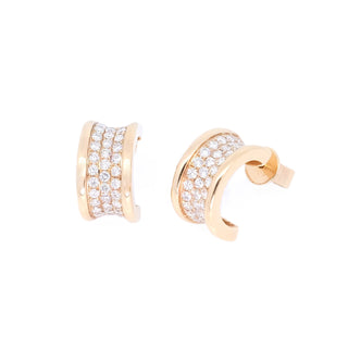 Pave Diamond Half Hoop Earrings