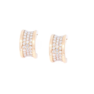 Pave Diamond Half Hoop Earrings