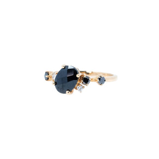 Galaxy Black Spinel & Diamond Ring