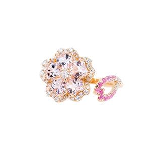 Morganite Sakura Cherry Blossom Pink Sapphire Ring
