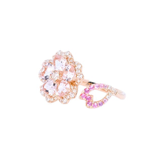 Morganite Sakura Cherry Blossom Pink Sapphire Ring