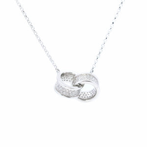 Pave Diamond Interlocking Circle Necklace