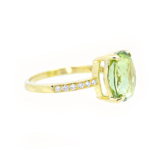 Mint Green Tourmaline & Diamond Ring