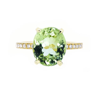 Mint Green Tourmaline & Diamond Ring