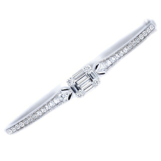 Illusion Emerald Cut Diamond Solitaire Bangle