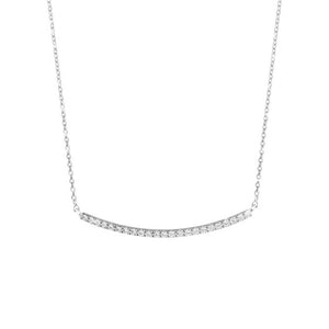 2mm Curved Bar Diamond Necklace