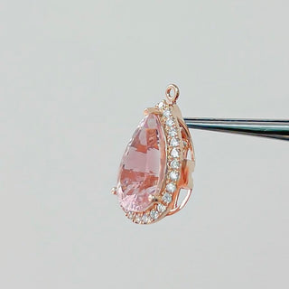 Teardrop Pink Morganite & Diamond Two-Way Ring & Pendant