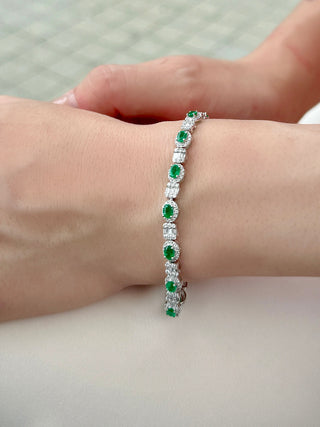 Art Deco Emerald & Diamond Tennis Bracelet