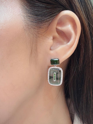Jardin Jade, Green Tourmaline & Diamond Earrings