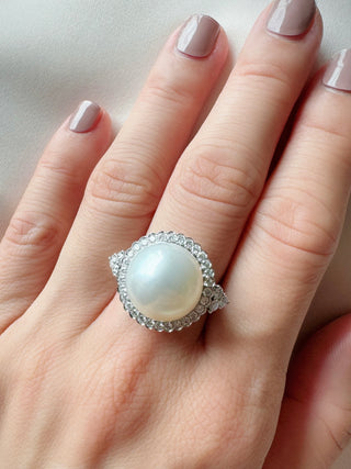 Classic South Sea Pearl & Diamond Ring